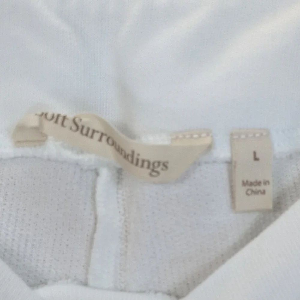 Soft Surroundings Shorts White Stretch Waistband Tummy Control Women's Large New